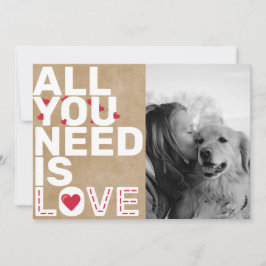Tarjeta Festiva Todo lo que necesitas es amor Colage de fotos pers
