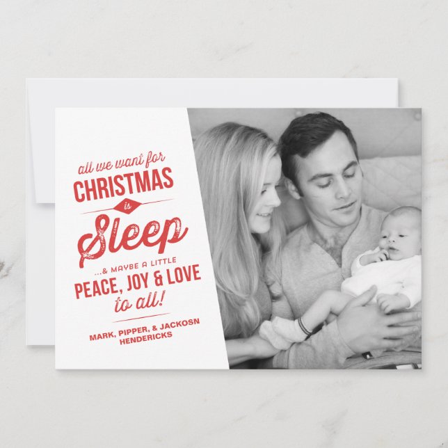Tarjeta Festiva Todo Lo Que Queremos De Los Navidades Es Dormir |  (Anverso)