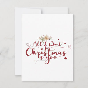 Tarjeta Festiva Todo lo que quiero de los Navidades es tú