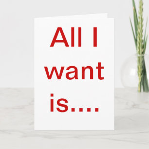 Tarjeta Festiva Todo lo que quiero es un coche nuevo