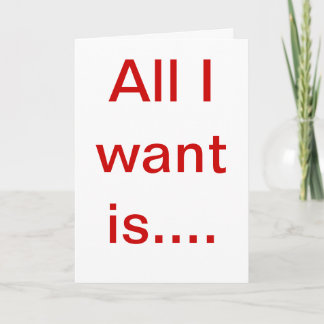 Tarjeta Festiva Todo lo que quiero es un coche nuevo