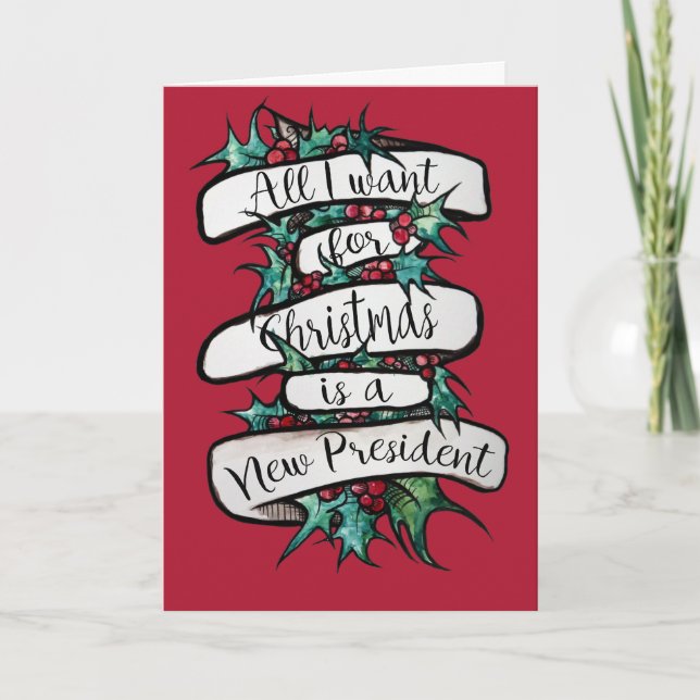Tarjeta Festiva Todo lo que quiero Navidades es un nuevo president (Anverso)