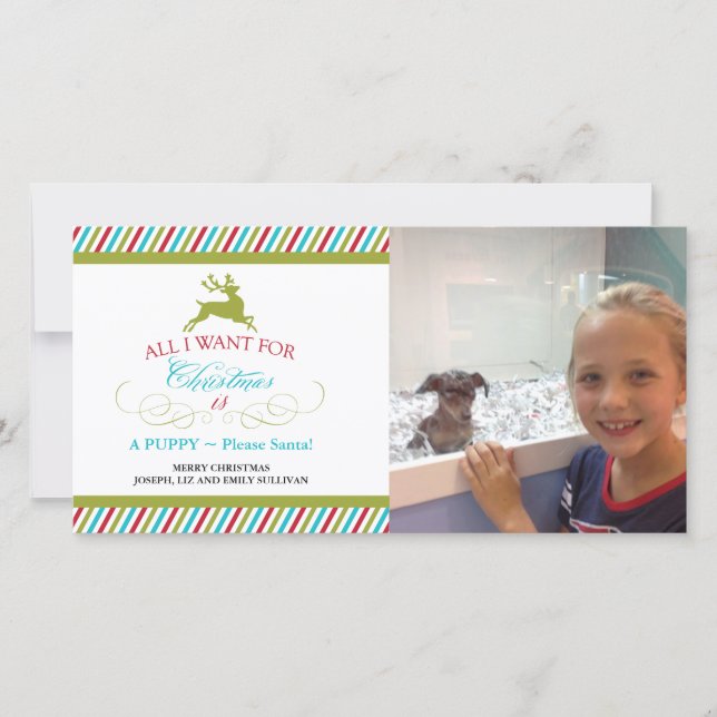 Tarjeta Festiva Todo lo que quiero para los Navidades (Anverso)