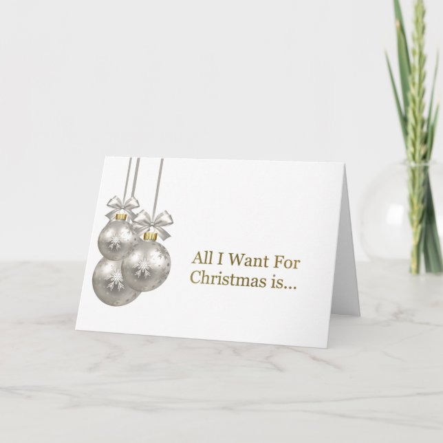 Tarjeta Festiva Todo lo que quiero para los Navidades es romántico (Anverso)