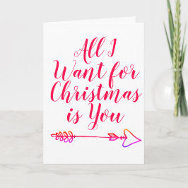 Tarjeta Festiva Todo lo que quiero para los Navidades es tu person