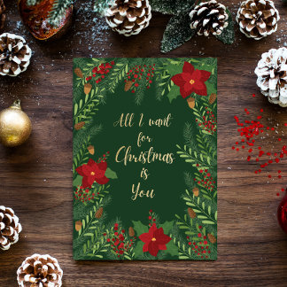 Tarjeta Festiva Todo lo que quiero para los Navidades es tu tarjet
