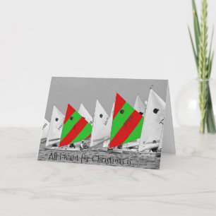 Tarjeta Festiva Todo lo que quiero para los Navidades es un pez lu
