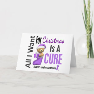 Tarjeta Festiva Todo lo que quiero para los Navidades Linfoma de H