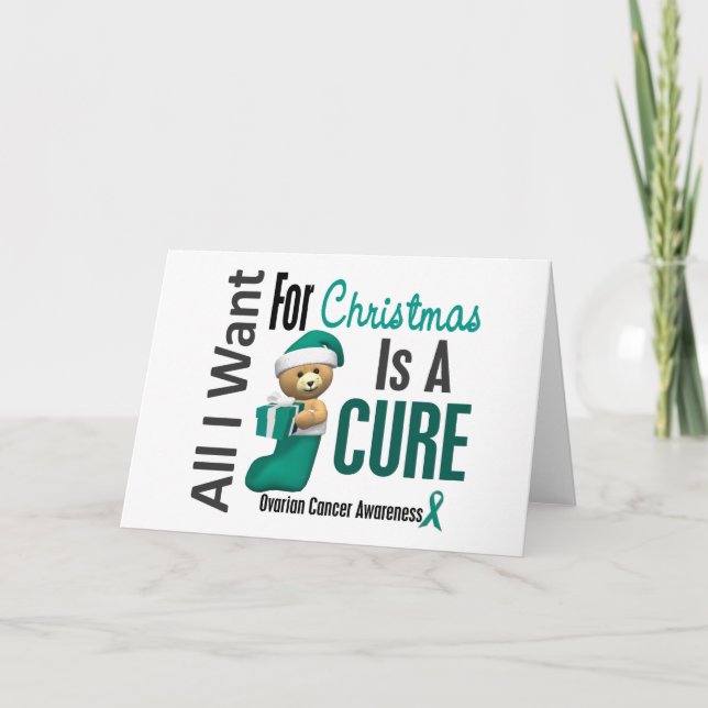 Tarjeta Festiva Todo Lo Que Quiero Para Navidades Cáncer De Ovario (Anverso)
