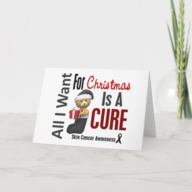 Tarjeta Festiva Todo Lo Que Quiero Para Navidades Cáncer De Piel (Anverso)