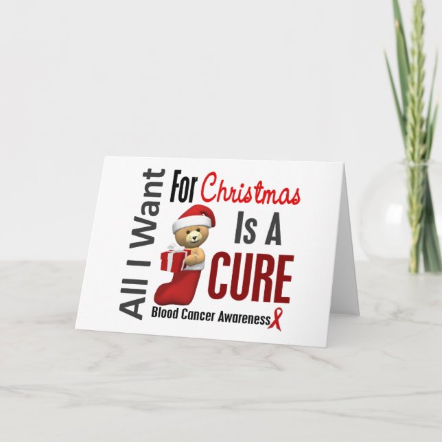 Tarjeta Festiva Todo Lo Que Quiero Para Navidades Cáncer De Sangre (Anverso)