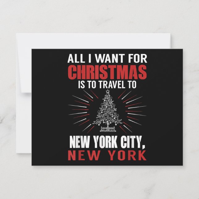 Tarjeta Festiva Todo Lo Que Quiero Para Navidades Viaje A Nueva Yo (Anverso)