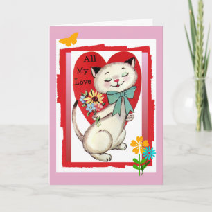 Tarjeta Festiva Todo mi amor San Valentín Guay Cat