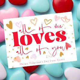 Tarjeta Festiva Todos amamos a todos ustedes El día de San Valentí