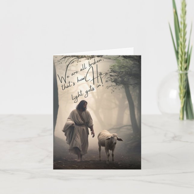 Tarjeta Festiva Todos estamos rotos, así es como entra su luz (Anverso)