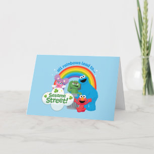 Tarjeta Festiva Todos los Arcoíris Conducen a la Calle Sesame