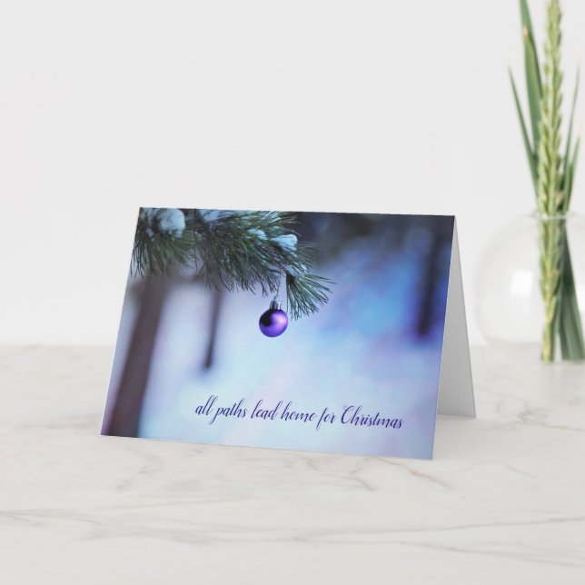 Tarjeta Festiva Todos Los Caminos Llevan A Casa Para Navidades (Ta (Anverso)