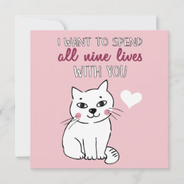 Tarjeta Festiva Todos los nueve viven con ustedes Romantic cat Val