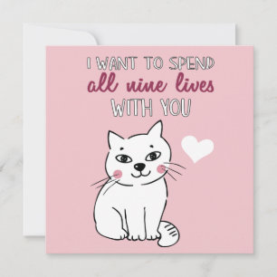 Tarjeta Festiva Todos los nueve viven con ustedes Romantic cat Val