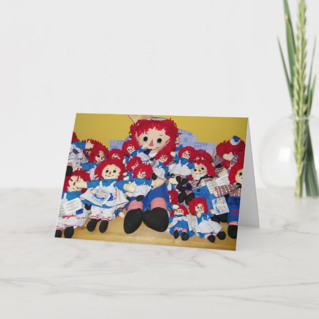 TARJETA FESTIVA "TODOS TE QUEREMOS UNA FELIZ NAVIDAD" RAGGEDY ANN (Anverso)