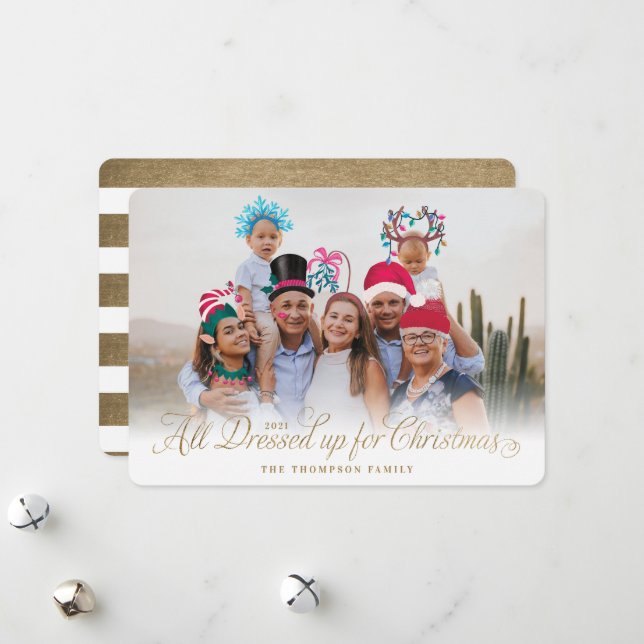 Tarjeta Festiva Todos Vestidos Navidades Navidades festivos disfra (Anverso/Reverso In Situ)