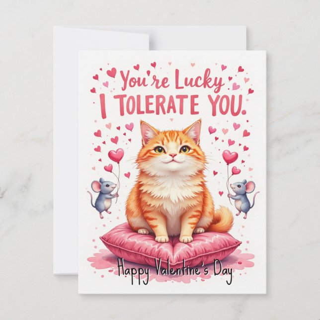 Tarjeta Festiva 💘🐈Tolerar este amor (Anverso)