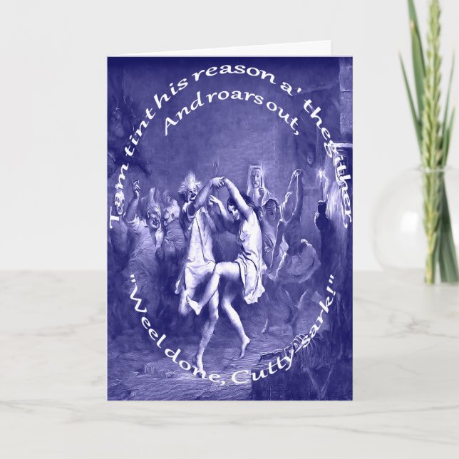 Tarjeta Festiva Tom Perdió Su Razón Todo Juntos Quema Azul Noche (Anverso)