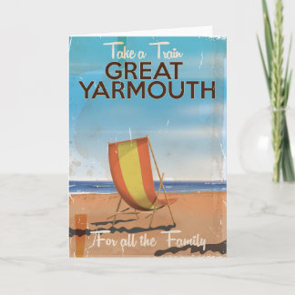 Tarjeta Festiva Toma un afiche de viaje de Tren a la Gran Yarmouth