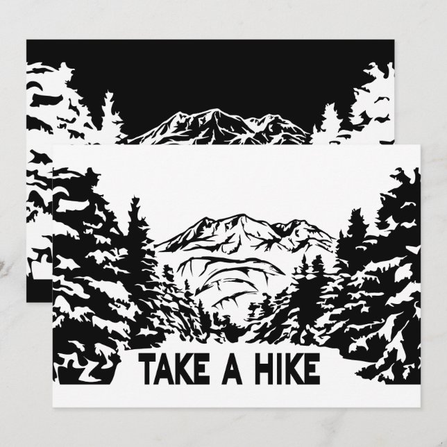 Tarjeta Festiva Toma una cita de Hike en el paisaje de montaña mon (Anverso / Reverso)