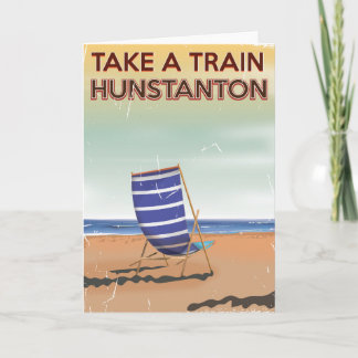 Tarjeta Festiva Tomar un tren a un poster de viaje de hunstanton v