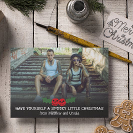 Tarjeta Festiva Tómate una espeluznante foto de pequeños Navidades