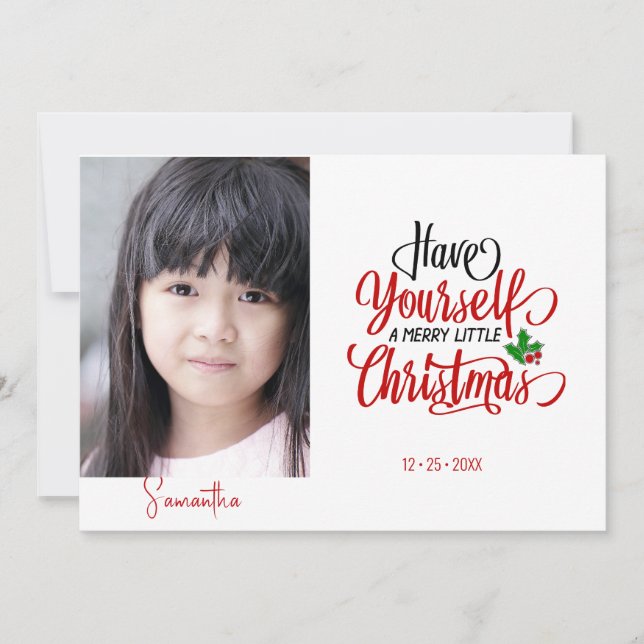 Tarjeta Festiva Tómate una foto navideña feliz (Anverso)