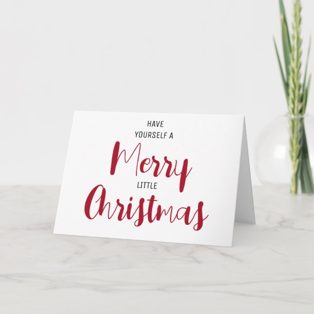 Tarjeta Festiva Tómate unos Navidades pequeños de 5" x 7" (Anverso)