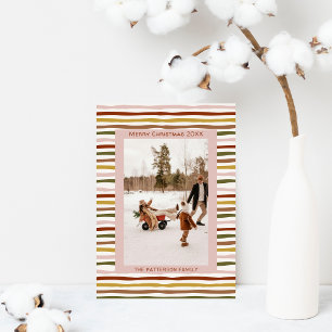 Tarjeta Festiva Tonos Cálidos de la Tierra Foto Boho Dibujada a Ma