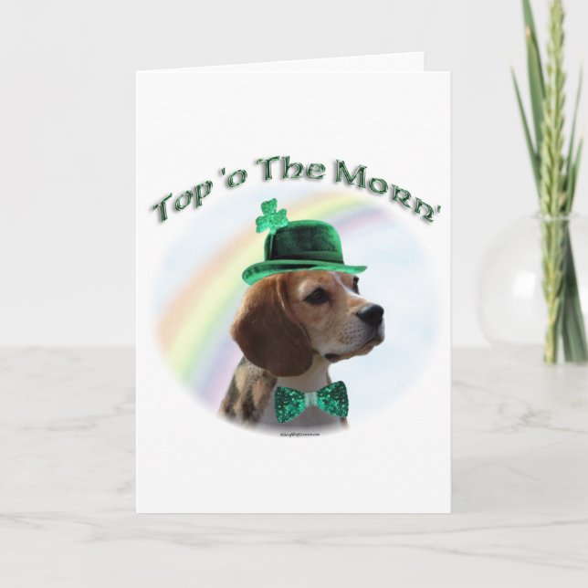 Tarjeta Festiva Top del beagle de la mañana (Anverso)