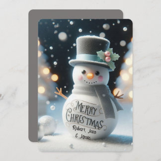 Tarjeta Festiva Top Hat Snowman