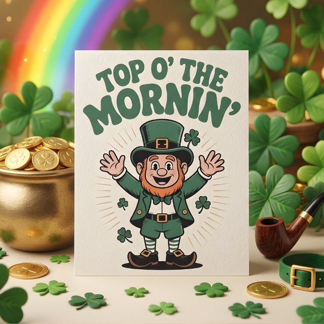 Tarjeta Festiva Top O The Mornin Lucky Irish Party Art (Subido por el creador)