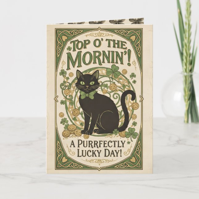 Tarjeta Festiva Top O' The Morning! - St Patrick's Day Card (Anverso)