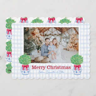 Tarjeta Festiva Topiary Chinoiserie Pot Bow