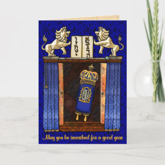 Tarjeta Festiva Torah En El Arca Abierta
