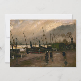 Tarjeta Festiva Tormenta en el puerto de los pescadores de Amsterd