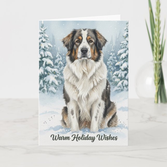 Tarjeta Festiva Tornjak in Winter Wonderland Holiday Card (Anverso)