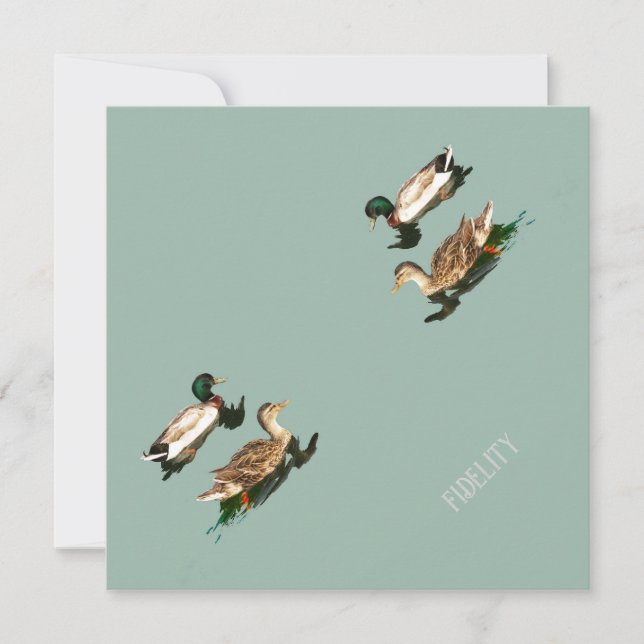 Tarjeta Festiva Tornos de escarcha de mallard comestibles (Anverso)