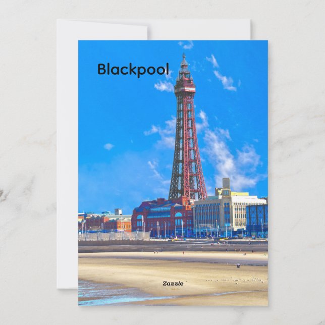 Tarjeta Festiva Torre Blackpool (Reverso)