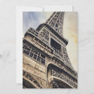 Tarjeta Festiva Torre Eiffel de cerca París Amor Ciudad Viaje