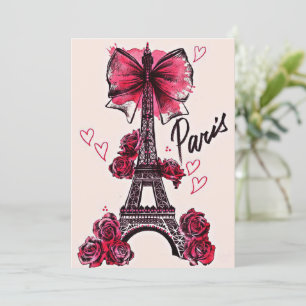 Tarjeta Festiva Torre Eiffel Vintage Francés