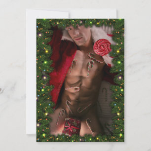 Tarjeta Festiva Torso masculino de seis músculos abdominales desnu