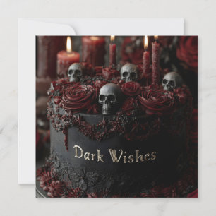 Tarjeta Festiva Torta de Celebración Gótica Negra Ornamentada