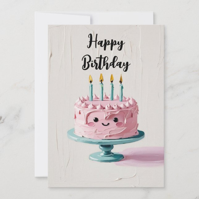 Tarjeta Festiva Torta De Cumpleaños Impasto (Anverso)