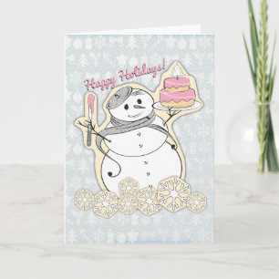 Tarjeta Festiva Torta de Navidades artesanales de pastelería de ni